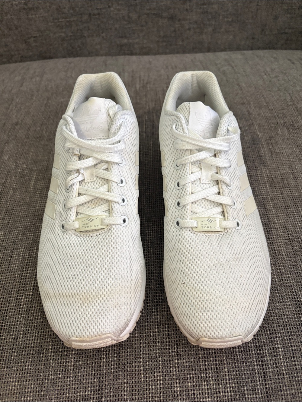 adidas Torsion White Men's 10 Mesh Athletic Sneakers